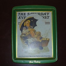 Vintage Norman Rockwell 'Who's Having More Fun?' Metal Serving Tray — listing 3