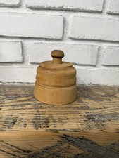 Antique Turned Wood Butter Mold / Butter Press with Plunger