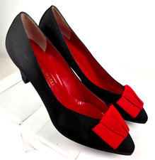 Vintage Bruno Magli Pewter Leather & Suede Peep-Toe Pumps with Silver Stud Detail, Size 10 B — listing 3