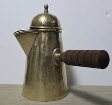 Vintage Brass Coffee/Tea Service Pieces with Floral Finials and Footed Bases (Made in India) — listing 4