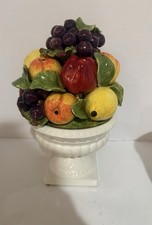 Italian Ceramic Reticulated Basket with Molded Fruit Centerpiece Yes - says 'Italy' or 'Made in Italy' — listing 3