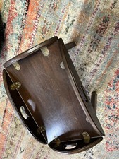 Vintage Oak Parquet-Top Butler's Tray Coffee Table with Turned Legs