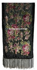 Silk Burnout Velvet Beaded Scarf/Shawl with Rhinestone Detailing — listing 5