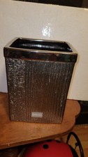 Croscill Home Ceramic Bathroom Wastebasket / Trash Can with Gold Floral Motif and Quilted Base — listing 5