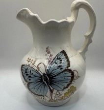 Treasure Craft Ceramic Lidded Pitcher with Embossed Lovebirds & Hearts Motif — listing 3