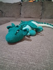 Handmade Black Dragon Plush with White-Tipped Ears and Large Eyes — listing 2