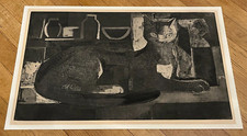 Hand-Colored Drypoint Etching 'Jugando con el gato' (Playing with the Cat), Signed and Dated 1943 — listing 6