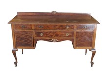 Queen Anne Style Mahogany Sideboard / Server with Cabriole Legs and Carved Shell Apron — listing 4