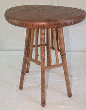 Antique Victorian Tortoiseshell Bamboo Two-Tier Side Table with Split-Bamboo Top — listing 6