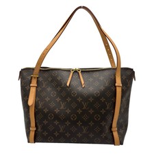 Louis Vuitton Tuileries Besace Monogram Canvas Bag with Blue Leather Trim and Vachetta Handle — listing 5