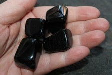 Tumbled Black Tourmaline Pocket Stone with White Inclusions, listing 2