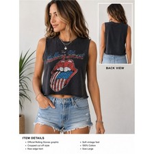 Rolling Stones Pink Racerback Tank Top with Gradient Tongue Logo — listing 6