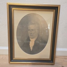 Antique Victorian Charcoal Portrait of a Married Couple in Ornate Ebonized Frame