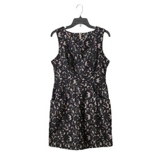 Black Lace Short Sleeve Sheath Cocktail Dress with Scalloped Hem — listing 6