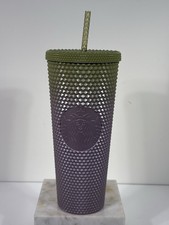 Starbucks Fall 2024 Studded Venti Cold Cup Tumbler Green Purple Ombre 24oz