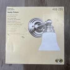 Contemporary Brushed Nickel Table Lamp with Marbled White Glass Cone Shade — listing 5