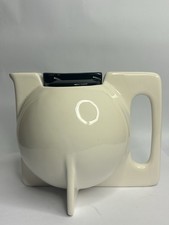 Vintage Black Glazed Ceramic Globe Teapot with Lid — listing 2