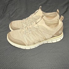 Skechers Air-Cooled Memory Foam Tan Suede Slip-On Flats, Women's 6.5, listing 6