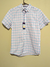 IZOD Men's Short Sleeve Plaid Button-Down Shirt, Size Large — listing 4