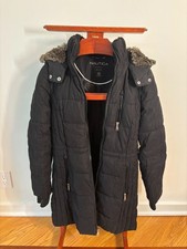 Nautica Women's Red Faux-Fur Hooded Puffer Coat, Size 2X