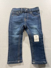 7 For All Mankind Baby Girls Denim Shortalls with Snowflake Embroidery, Size 18M, listing 3