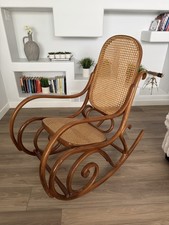 Vintage Child's Bentwood Rocking Chair, J. Lane Chair Co., Green Chenille Cushion — listing 2