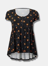 Torrid Disney Mickey Mouse Icon & Sparkle Print Sleeveless Babydoll Dress, Size 1 (14/16) — listing 3