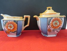 Vintage Made in Japan Green Lusterware Teapot with Hand-Painted Cherry Blossom / Plum Blossom Design — listing 5