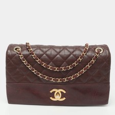 Chanel Dark Brown Quilted Lambskin Chain Shoulder Bag with Leather Shoulder Pad — listing 2