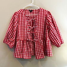 Velvet Heart Los Angeles Pink Gingham Babydoll Top — listing 4