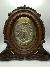 Italian Bas-Relief Silver Foil Jerusalem/Street Scene Wood Frame Box