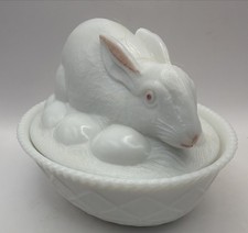 Westmoreland Blue Glass Rabbit on Nest Covered Dish (4.5 inch) — listing 2
