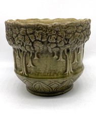 mccoy brushware jardiniere Brushware Rose Trellis Pattern Jardiniere / Planter Pot, Green, 5" Tall — listing 2