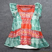 Live and Let Live Multi-Color Boho Peasant Top with Embroidered Yoke, Size PM (Petite Medium) — listing 5