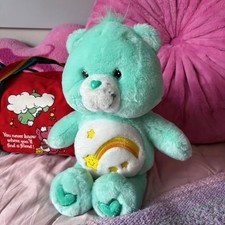Care Bears Wish Bear Teal Plush with Music Note Belly Badge — listing 6
