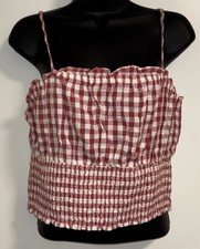 American Eagle Outfitters Pink Gingham Cuffed Cotton Shorts