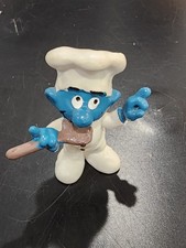 Vintage Chef Smurf PVC Figurine with Rolling Pin (#20073) — listing 3