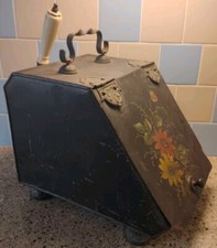 Antique Toleware Coal Hod / Purdonium with Hand-Painted Floral Decoration — listing 5