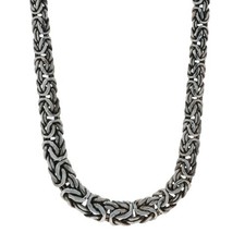 Sterling Silver Byzantine-Style Multi-Strand Bracelet with Green Cabochons, 6.75", listing 2