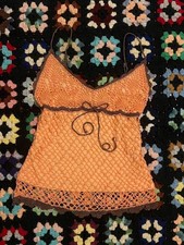 Vintage Crocheted Drawstring Reticule Purse with Turquoise Blue Beads, 10" x 10" — listing 5
