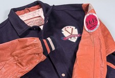 Louisville Slugger Cooper Collections Wool & Leather Varsity Baseball Jacket, Size M