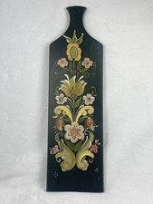 Vintage Scandinavian Folk Art Hand-Painted Rosemaling Round Plank-Top Table — listing 5