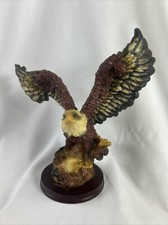 Resin Bald Eagle Figurine Landing on Tree Stump Base — listing 6
