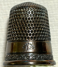 Antique Simons Brothers Sterling Silver Thimble, Patented Dec 3 1889, Size 9 — listing 2