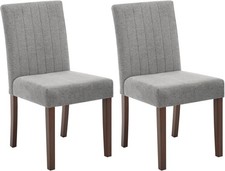 Contemporary Gray Chenille Upholstered Parsons Dining Chairs (Set) — listing 2