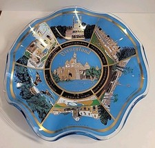 Vintage Disneyland Souvenir Scalloped Glass Dish - Sleeping Beauty's Castle