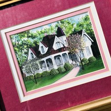 Bonnie Holden "A Time With Father" Framed Victorian House Print, Signed 1987 — listing 5