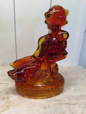 Amberina Art Glass Figurine of Girl with Two Geese, 5.5 inches — listing 2
