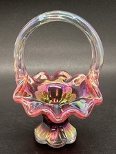Fenton Neo Violet (Alexandrite) Glass Basket with Twisted Handle and Ruffled Rim — listing 3