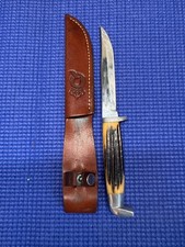 Queen Cutlery Fixed Blade Hunting Knife with Pearl Celluloid Handle, 3 inch Blade No visible stamp — listing 2